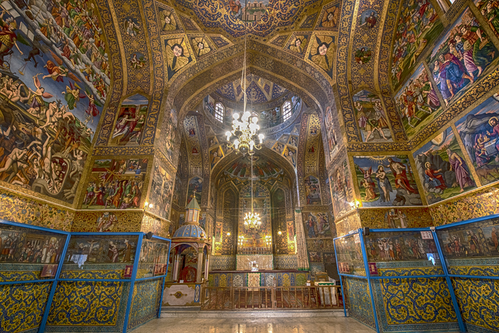 Fresco inside of Vank Cathedral in Isfahan, Iran